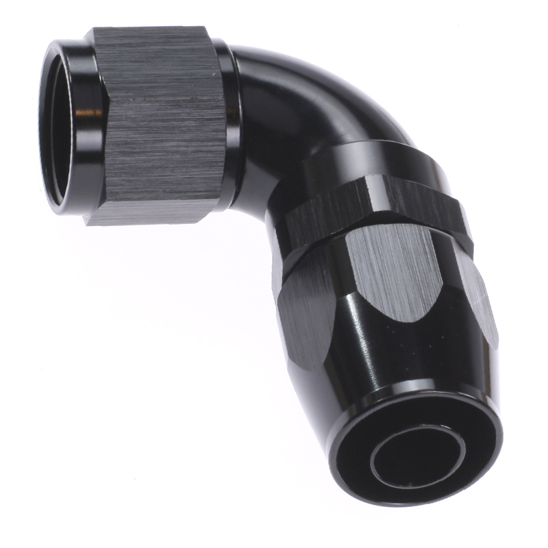 AN16 full flow Slangkoppling 90° svart