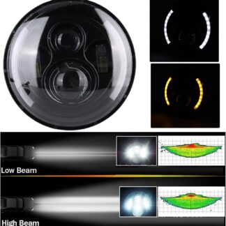Strålkastare 7" led med Blinkers / Parkering