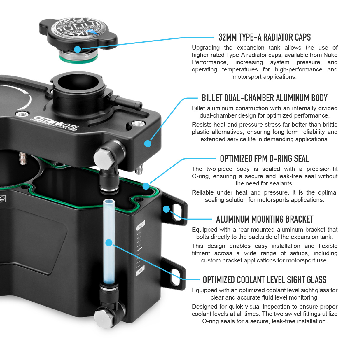 Nuke Performance Coolant Expansion Tank, 0.8L Performance - Bild 4